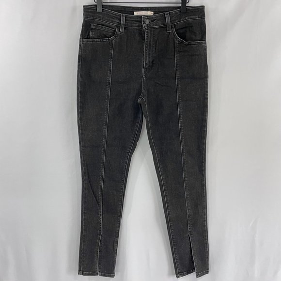 Levi's Slit Front 721 High Rise Skinny Jeans Dark Grey Size 31 - Picture 5 of 16